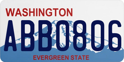 WA license plate ABB0806
