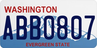 WA license plate ABB0807