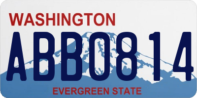 WA license plate ABB0814