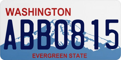 WA license plate ABB0815