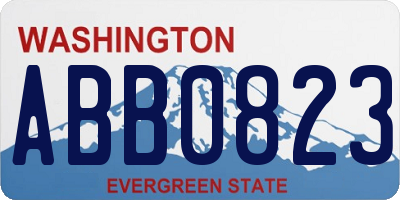 WA license plate ABB0823