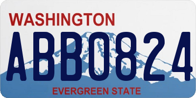 WA license plate ABB0824
