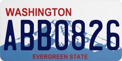 WA license plate ABB0826