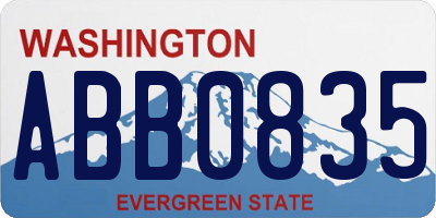 WA license plate ABB0835