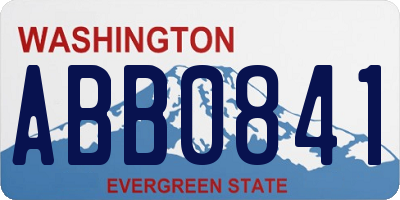WA license plate ABB0841