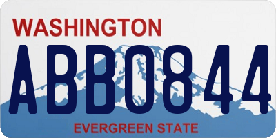 WA license plate ABB0844