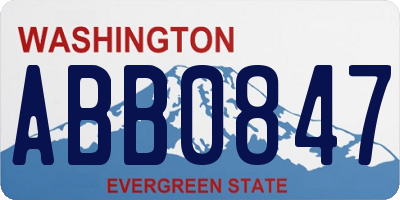 WA license plate ABB0847