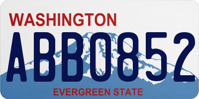 WA license plate ABB0852