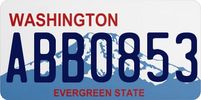 WA license plate ABB0853