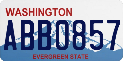 WA license plate ABB0857