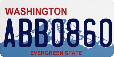 WA license plate ABB0860