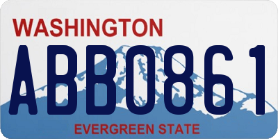 WA license plate ABB0861