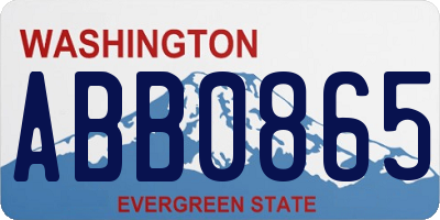WA license plate ABB0865