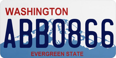 WA license plate ABB0866