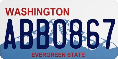 WA license plate ABB0867