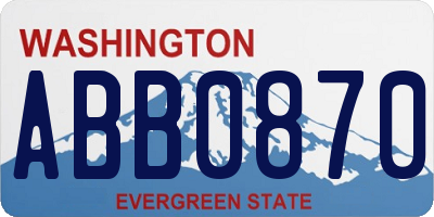 WA license plate ABB0870