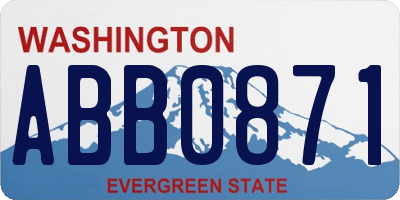 WA license plate ABB0871