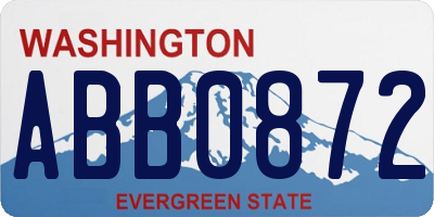 WA license plate ABB0872