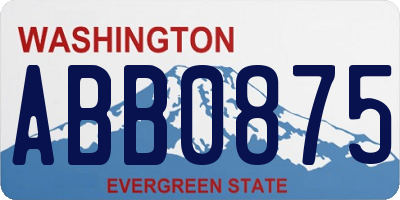 WA license plate ABB0875