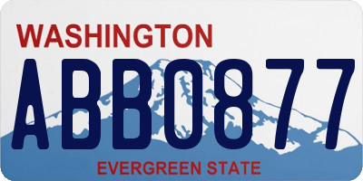 WA license plate ABB0877