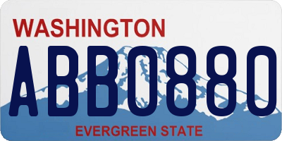 WA license plate ABB0880
