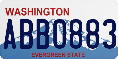 WA license plate ABB0883