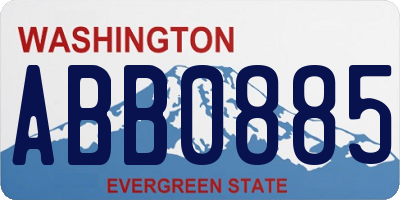 WA license plate ABB0885