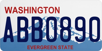 WA license plate ABB0890