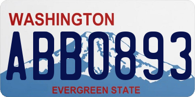 WA license plate ABB0893