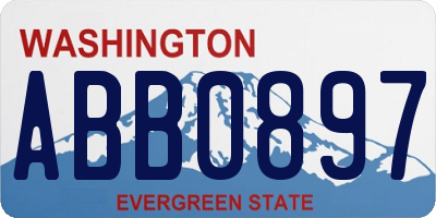 WA license plate ABB0897