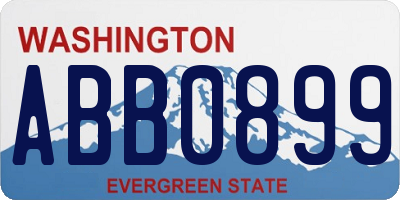 WA license plate ABB0899