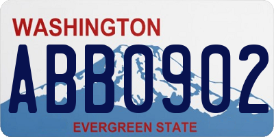 WA license plate ABB0902
