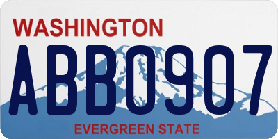 WA license plate ABB0907