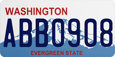 WA license plate ABB0908