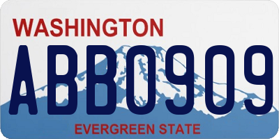WA license plate ABB0909
