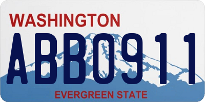 WA license plate ABB0911
