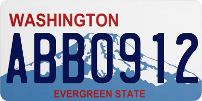 WA license plate ABB0912