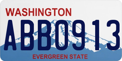 WA license plate ABB0913