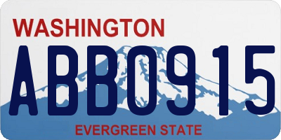 WA license plate ABB0915