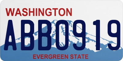 WA license plate ABB0919