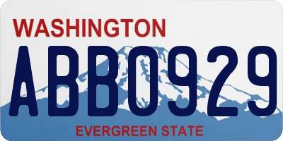 WA license plate ABB0929
