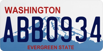 WA license plate ABB0934