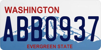 WA license plate ABB0937