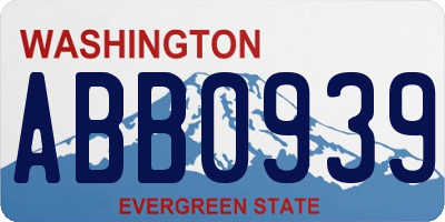 WA license plate ABB0939