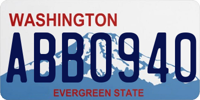 WA license plate ABB0940