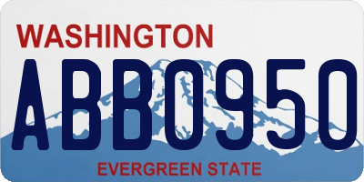 WA license plate ABB0950