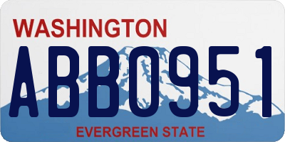 WA license plate ABB0951