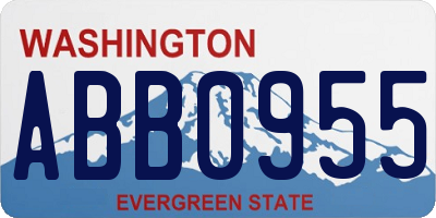 WA license plate ABB0955