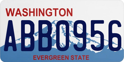 WA license plate ABB0956