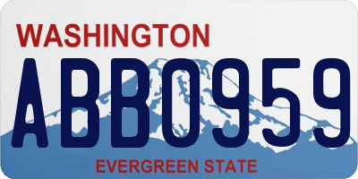 WA license plate ABB0959